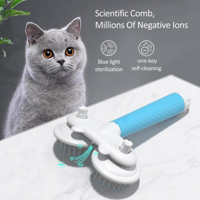 PetUp Self-Cleaning Double-Headed Pet Slicker Brush