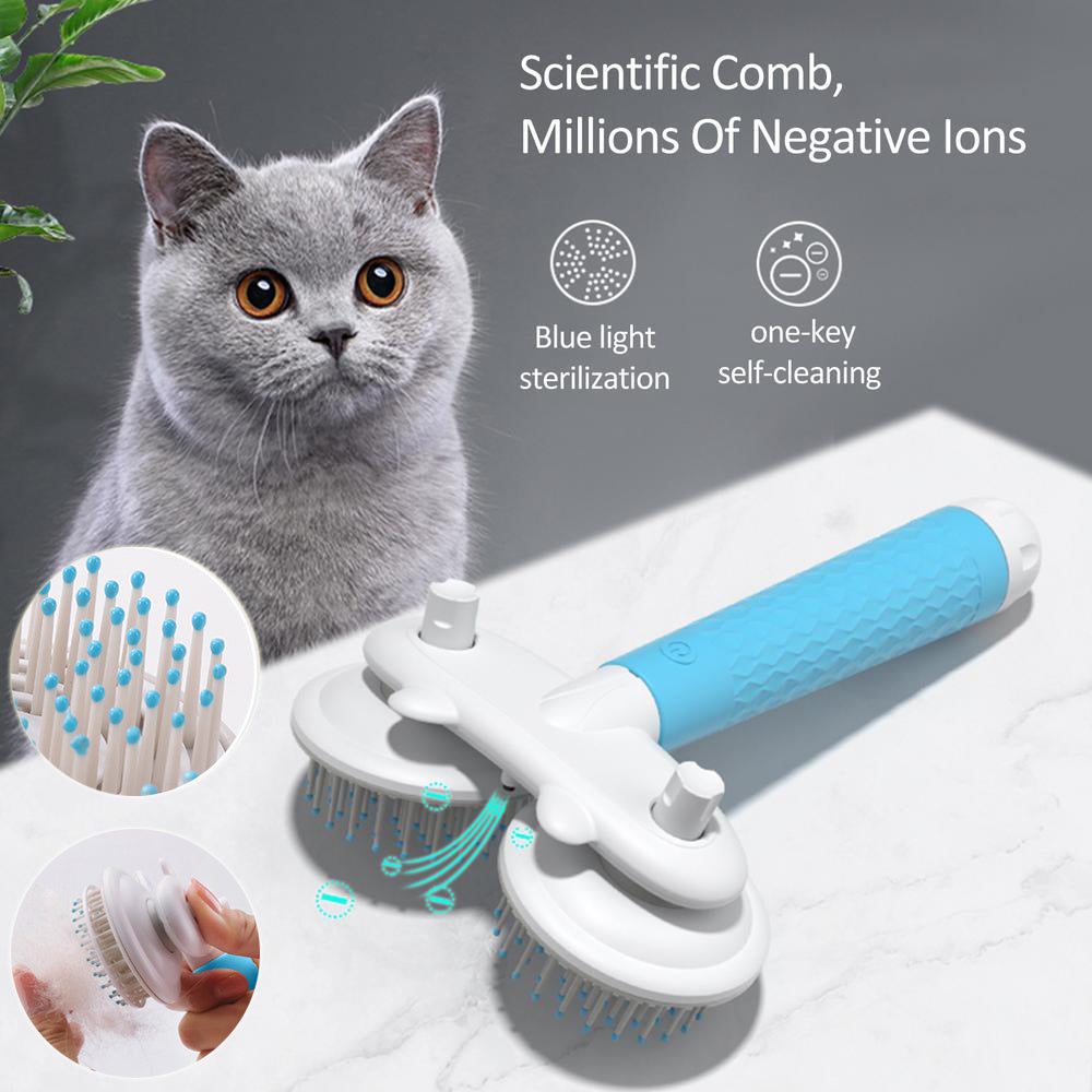 PetUp Self-Cleaning Double-Headed Pet Slicker Brush
