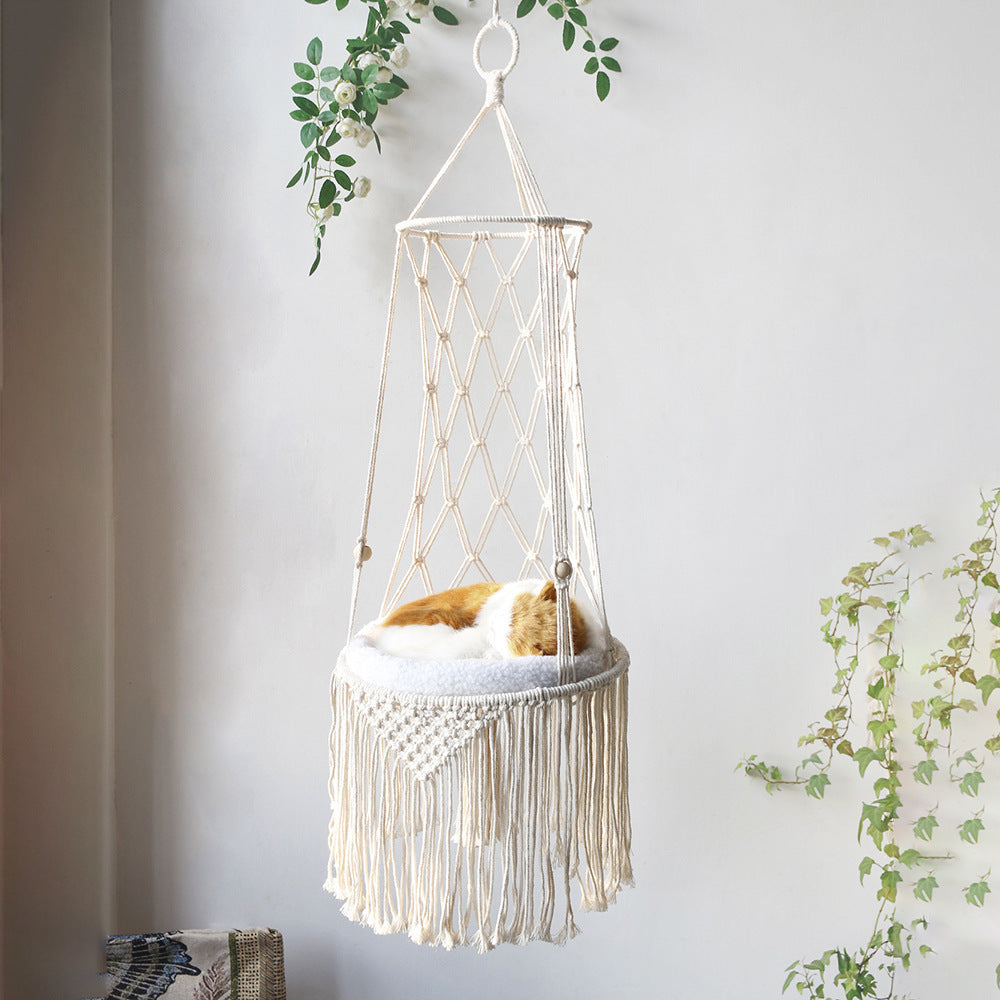 Macrame Hanging Cat Bed & Hammock