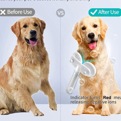 PetUp Self-Cleaning Double-Headed Pet Slicker Brush