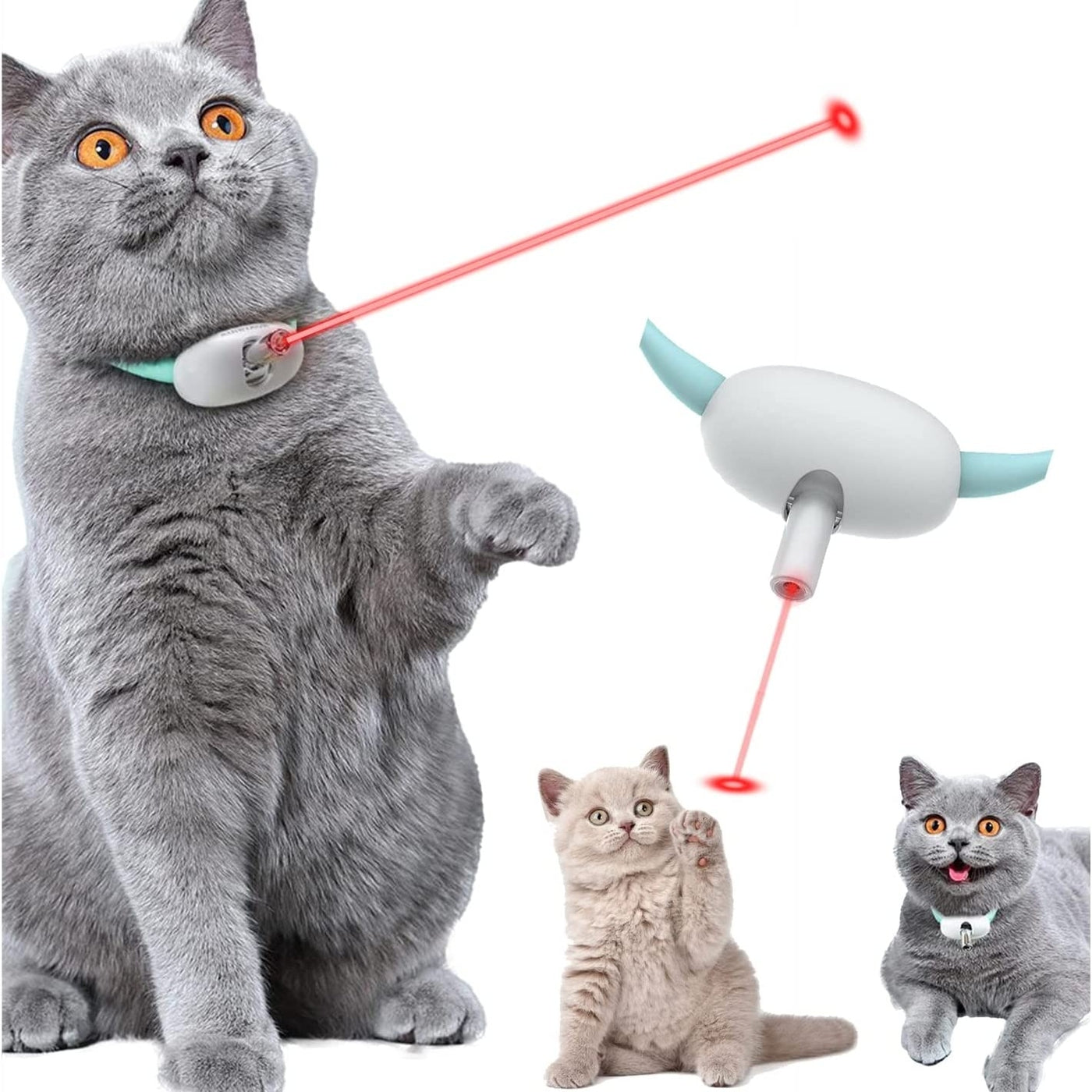 Smart Laser Cat Toy: USB-Charging Interactive Collar for Kittens.